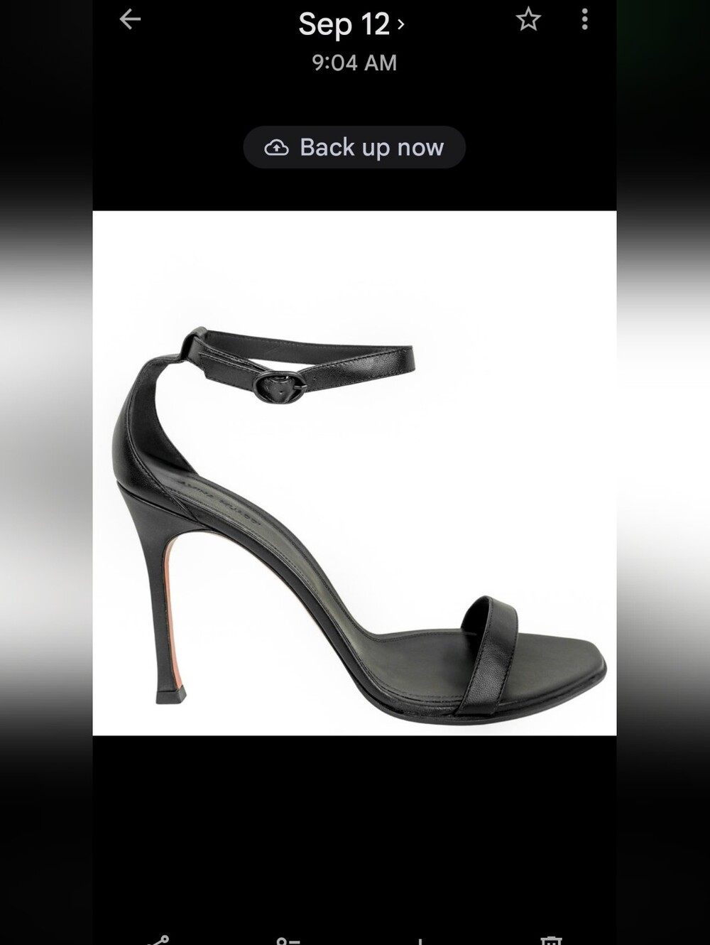 Amina Muaddi Black Kim Leather Ankle-Strap Stiletto Sandals